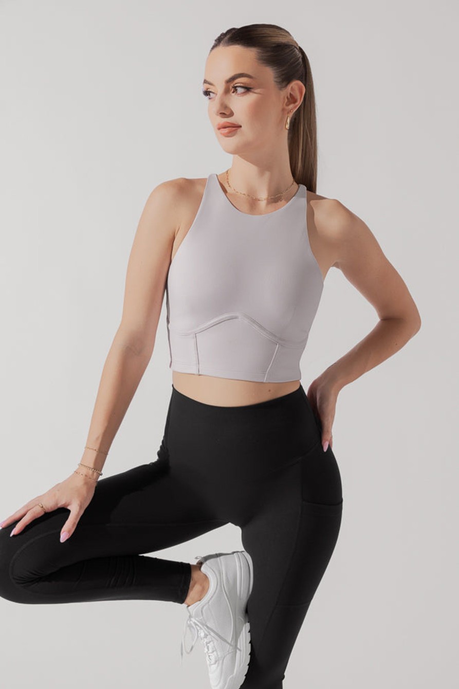 Tops POPFLEX | Cleo Corset Crop Bralette - Smoky Lilac