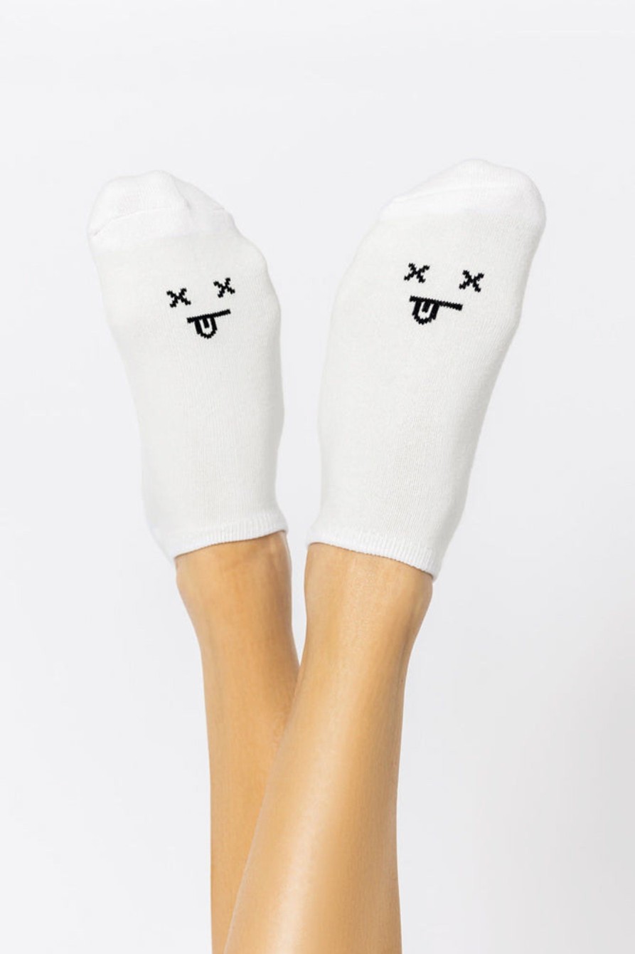 Accessories POPFLEX | Dead Face Low Rise Socks - White