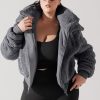 Tops POPFLEX | The Kinsley Bomber Jacket In Faux Sherpa - Grey