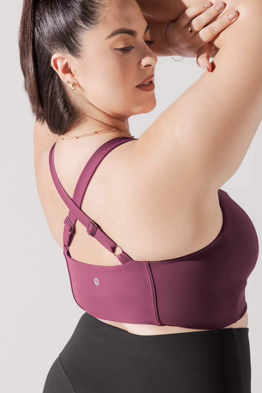 Tops POPFLEX | Daphne Corset Crop Top - Plum