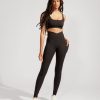 Bottoms POPFLEX | Crisscross Hourglass® Leggings With Pockets (Soft Touch) - Black