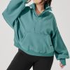 Tops POPFLEX | Ooey Gooey Half Zip Sweater - Turquoise