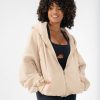 Tops POPFLEX | Zip Cloud Hoodie, Cute And Cozy Oversized Full-Zip Hoodie With Pockets For Women - Sand S/M