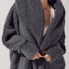 Tops POPFLEX | Faux Sherpa Cocoon Coat - Cool Grey