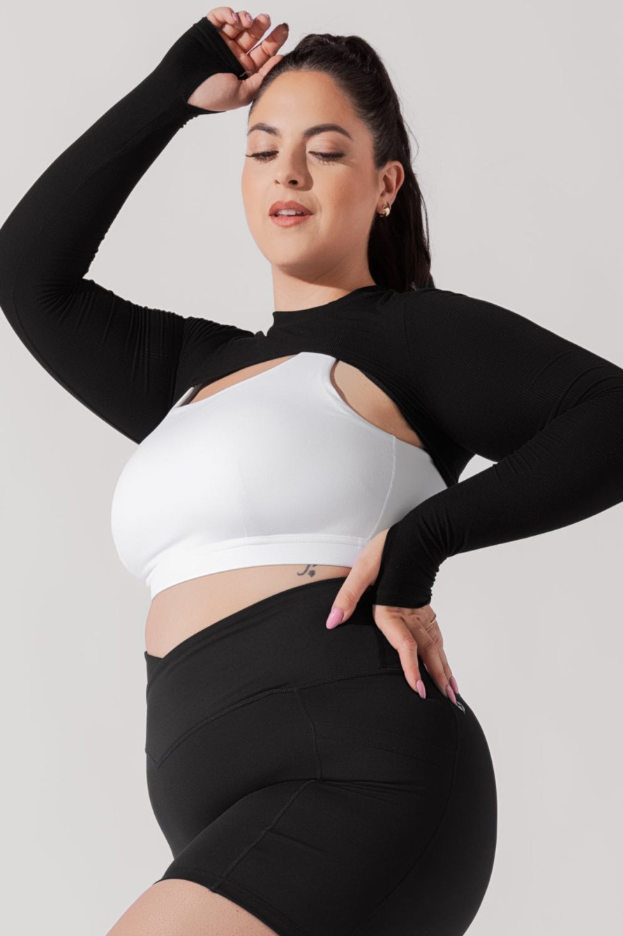 Tops POPFLEX | Releve Ribbed Shrug - Black