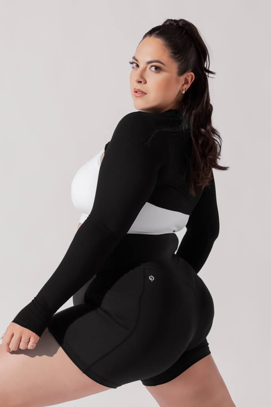 Tops POPFLEX | Releve Ribbed Shrug - Black