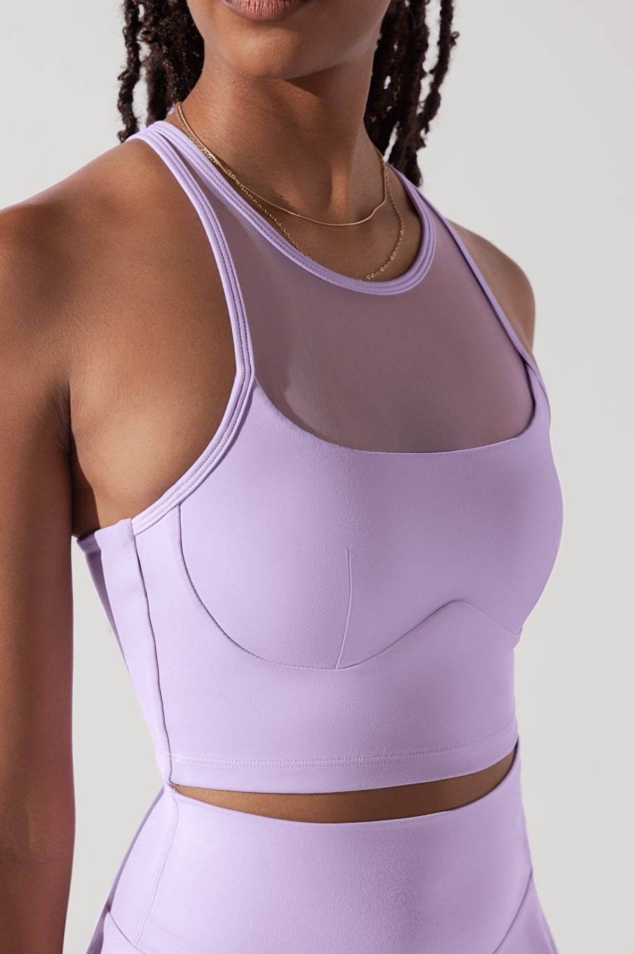 Tops POPFLEX | Celeste Mesh Crop Bralette - Digital Lavender