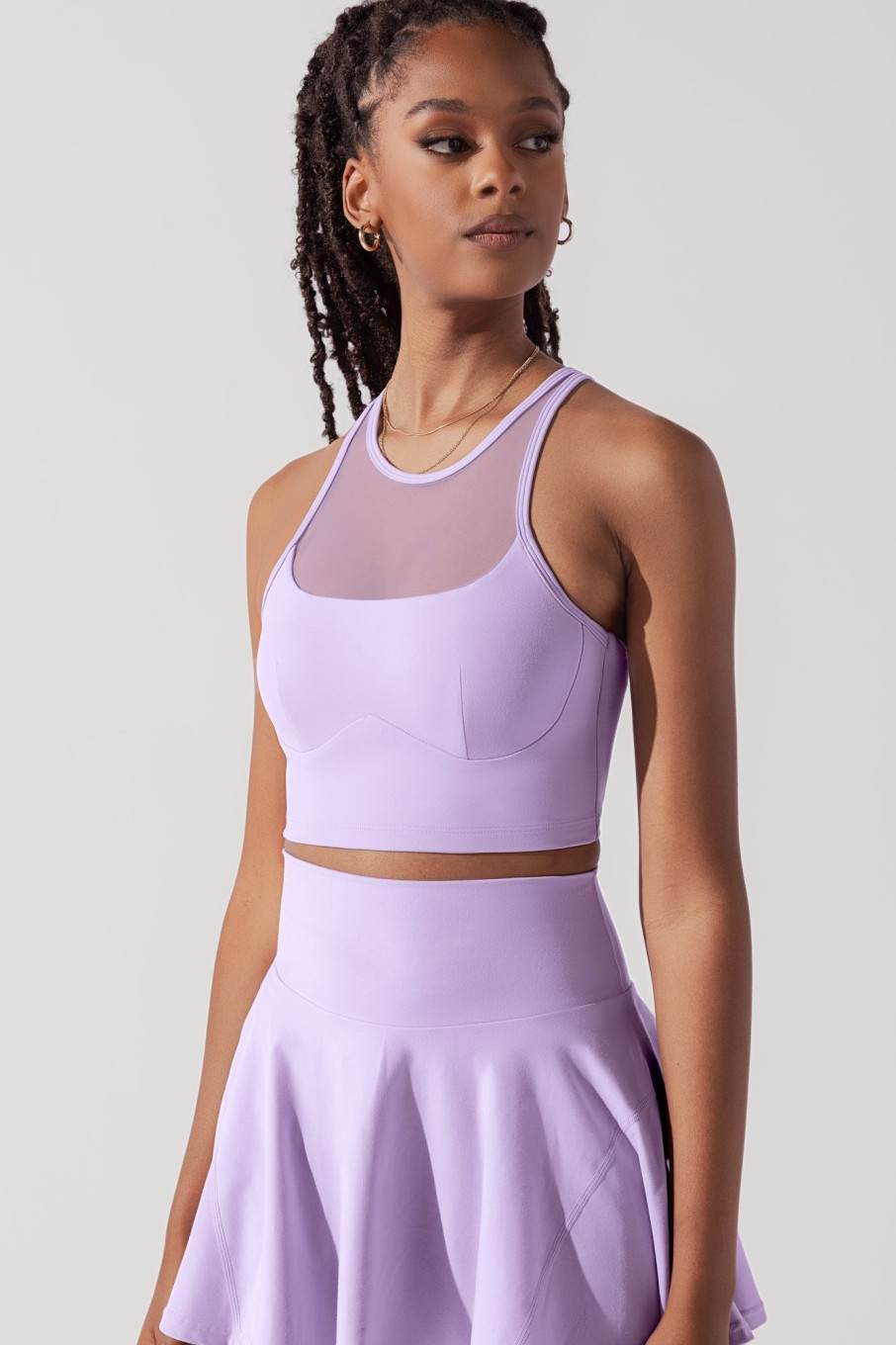 Tops POPFLEX | Celeste Mesh Crop Bralette - Digital Lavender