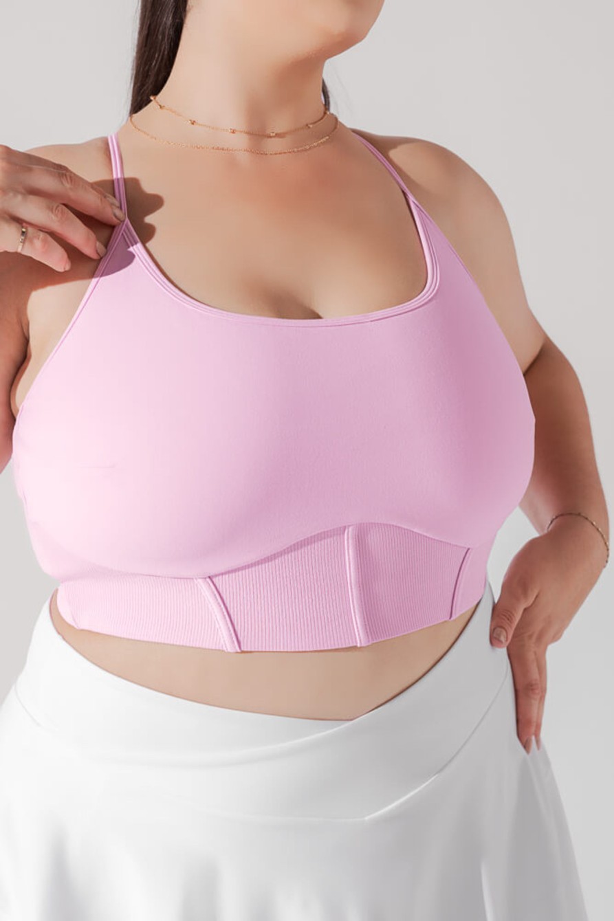 Tops POPFLEX | Plie Corset Crop Bralette - Bubblegum