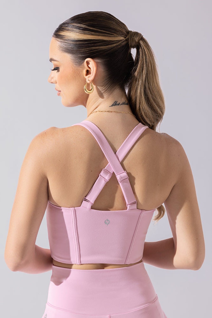 Tops POPFLEX | Daphne Corset Crop Top - Bubblegum