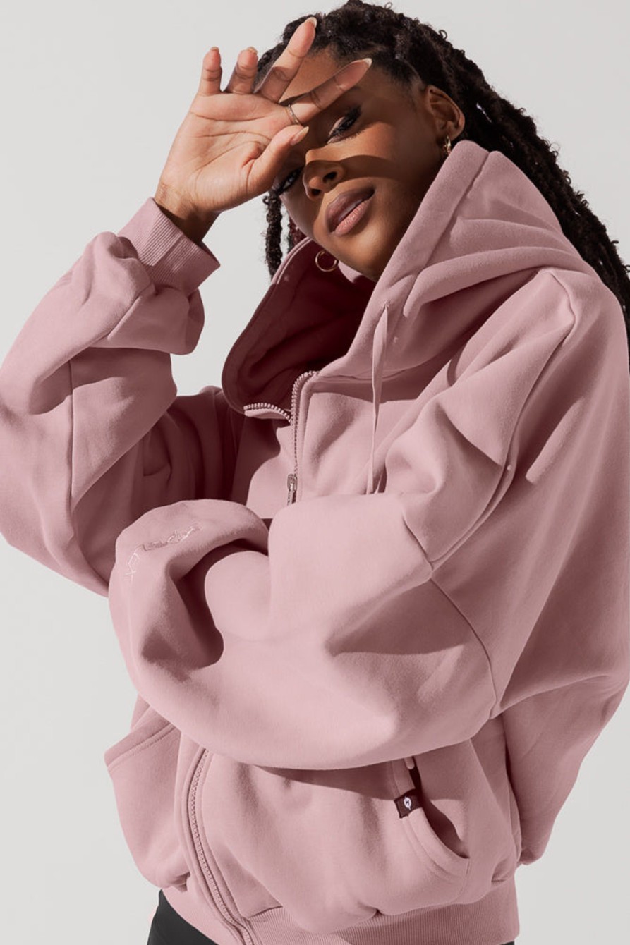 Tops POPFLEX | Zip Cloud Hoodie - Blush