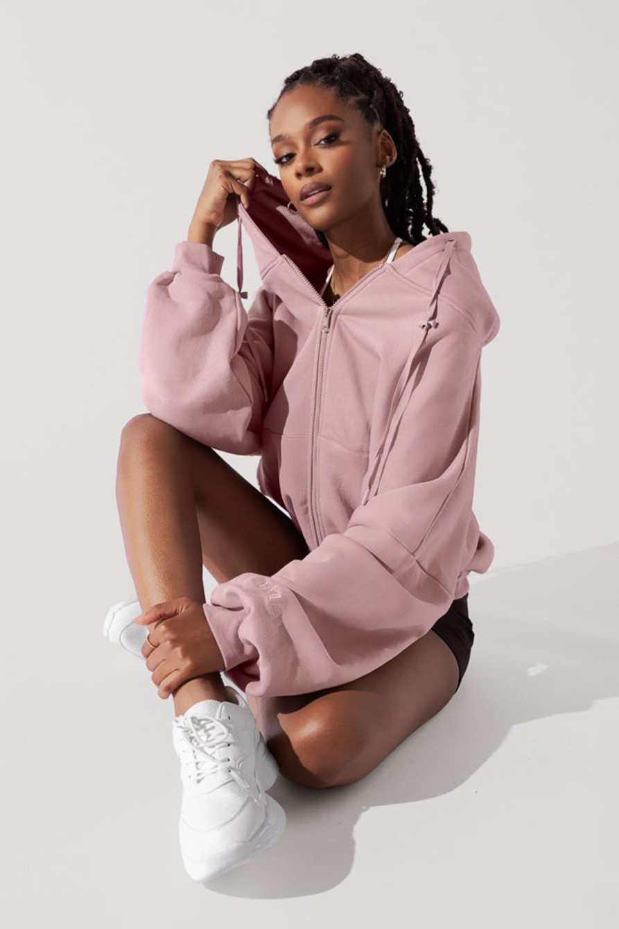 Tops POPFLEX | Zip Cloud Hoodie - Blush