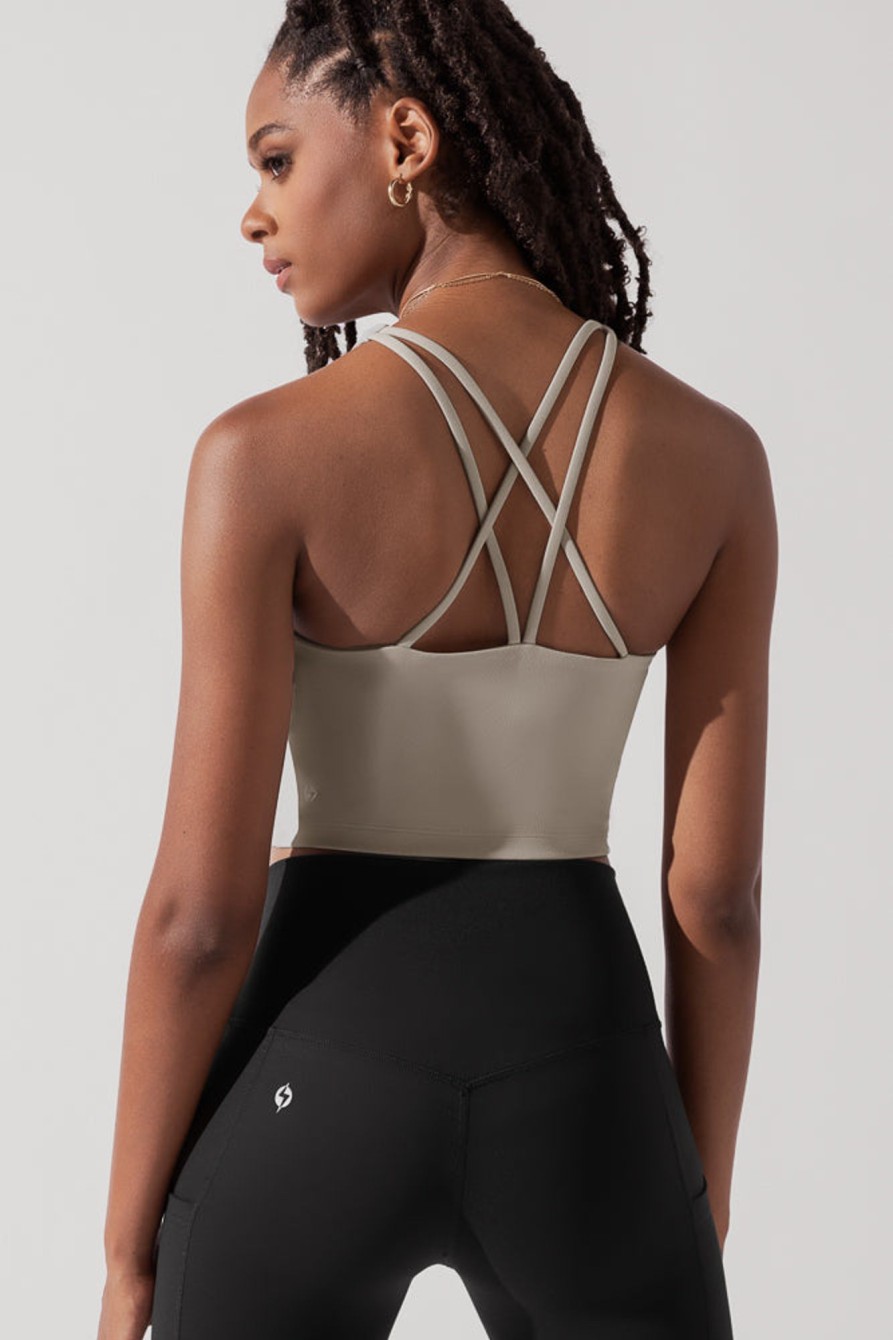 Tops POPFLEX | Cleo Corset Crop Bralette - Taupe