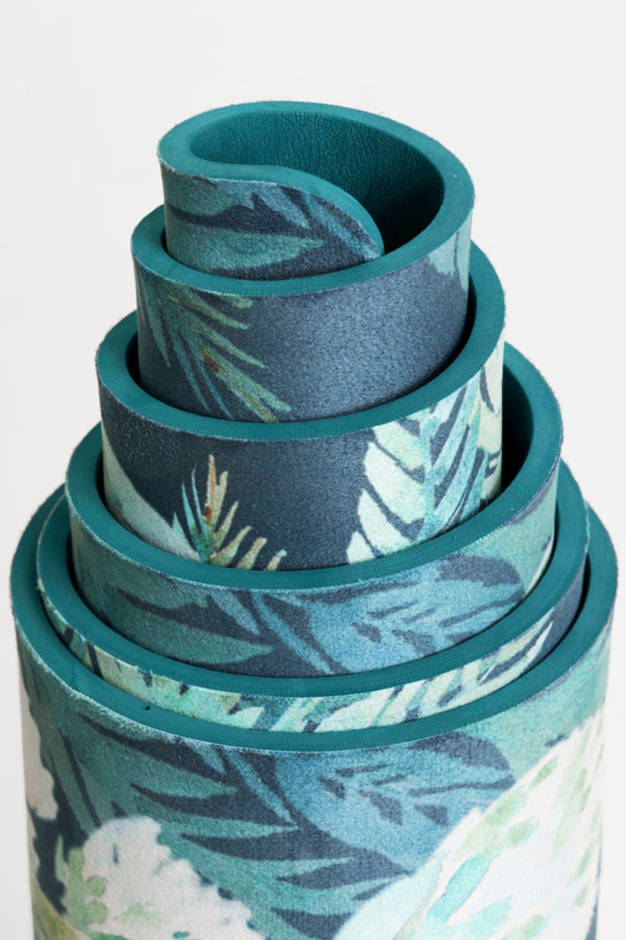 Workout POPFLEX | Vegan Suede Yoga Mat - Flourishing Foliage