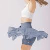 Bottoms POPFLEX | Pirouette Tiered Skort With Pockets For Women, High-Waisted Ballerina-Inspired Tutu Circle Skirt - Blue Mist