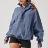 Tops POPFLEX | Ooey Gooey Half Zip Sweater - Blue Dusk