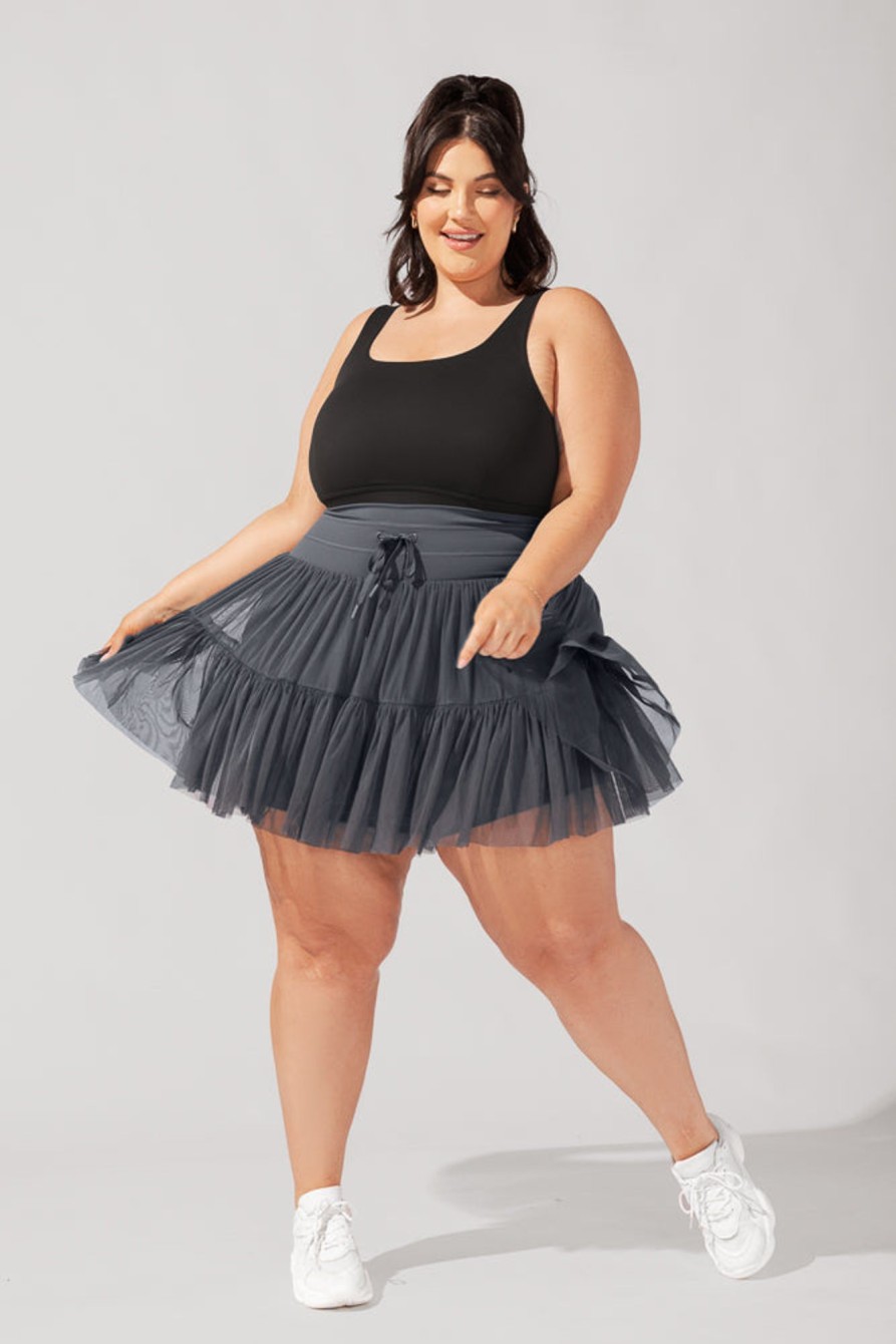 Bottoms POPFLEX | Pirouette Tiered Skort - Smoky Grey