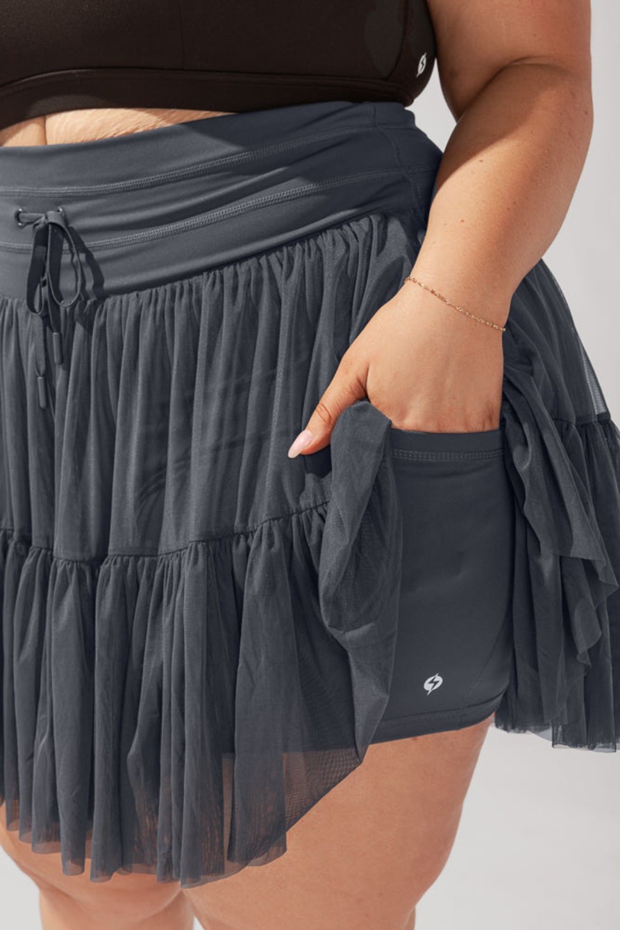 Bottoms POPFLEX | Pirouette Tiered Skort - Smoky Grey