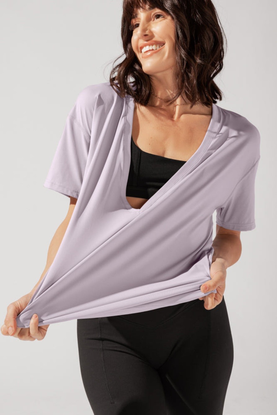 Tops POPFLEX | Daring Deep V Tee - Lilac Haze