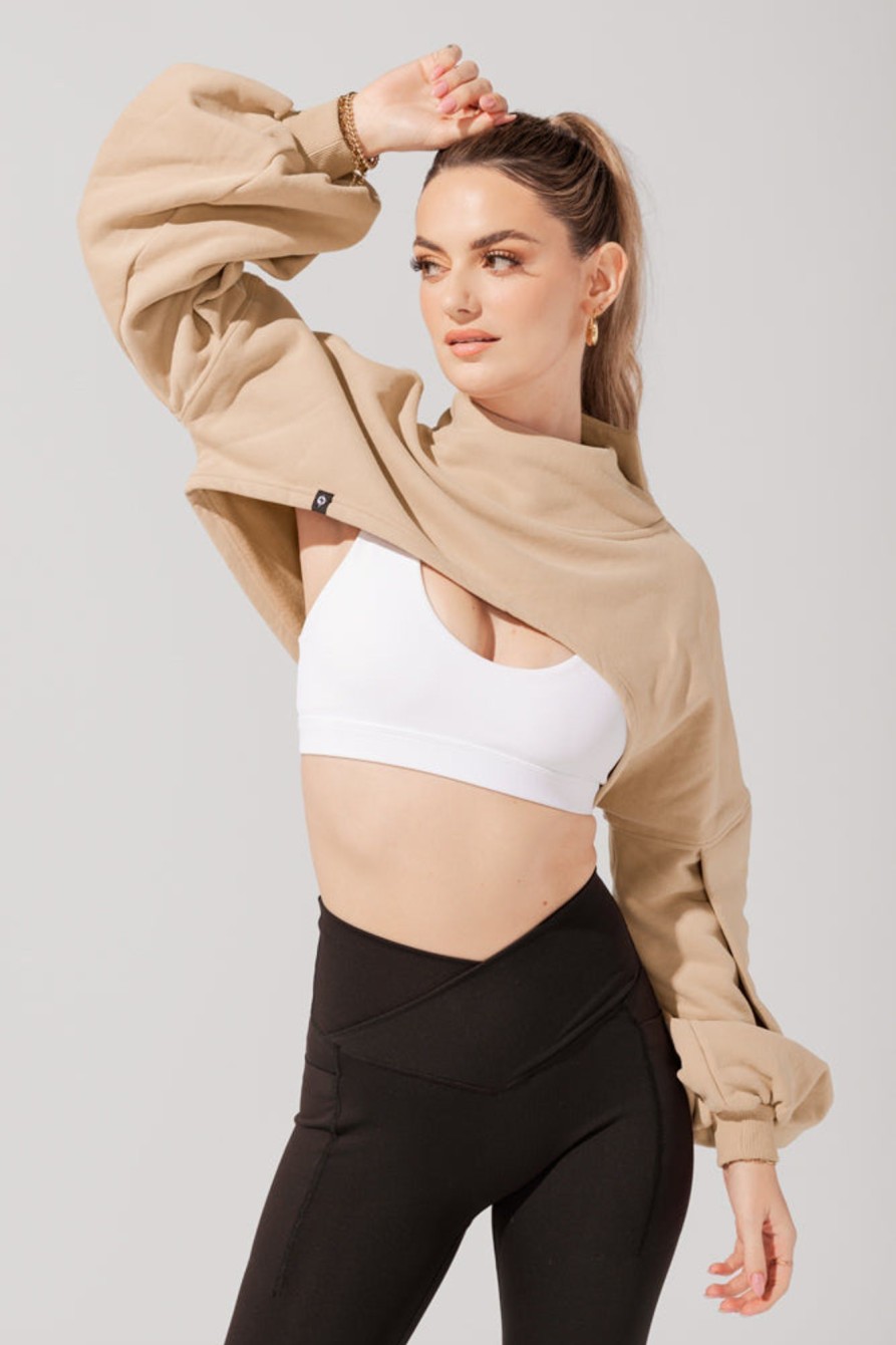 Tops POPFLEX | Mockneck Shruggie - Taupe