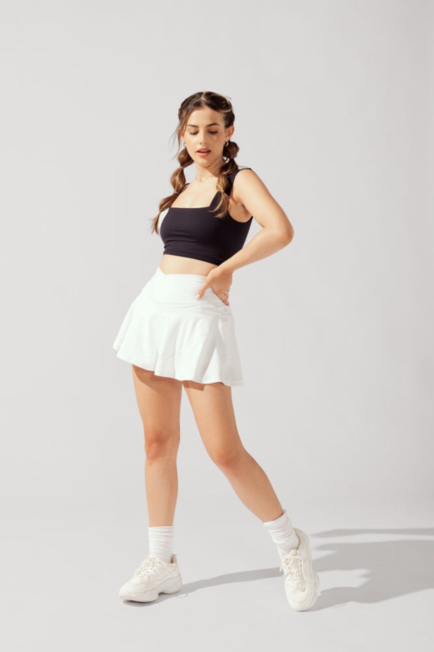 Bottoms POPFLEX | Crisscross Hourglass® Twirl Skort - White