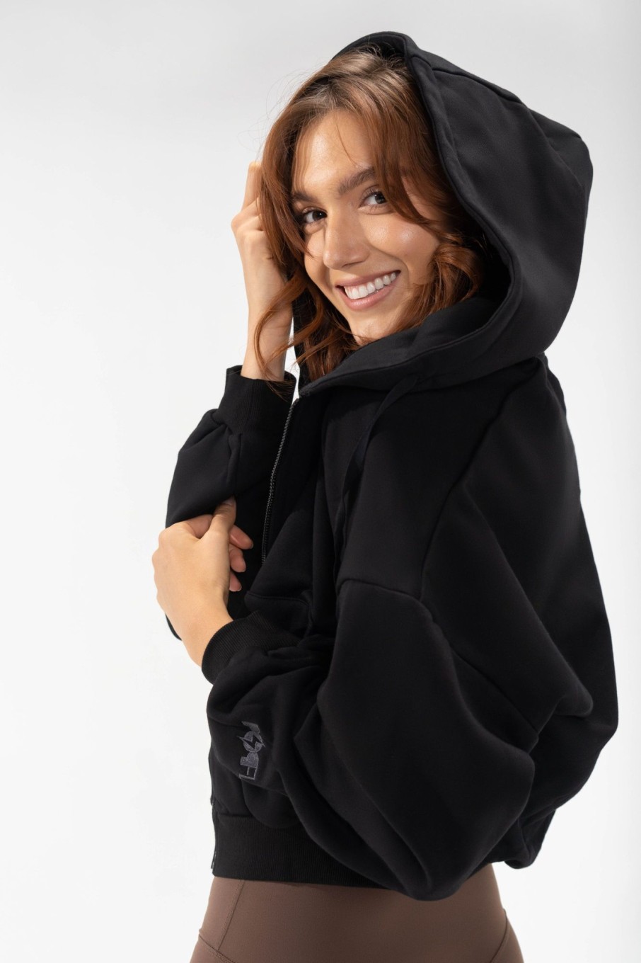 Tops POPFLEX | Zip Cloud Hoodie - Black