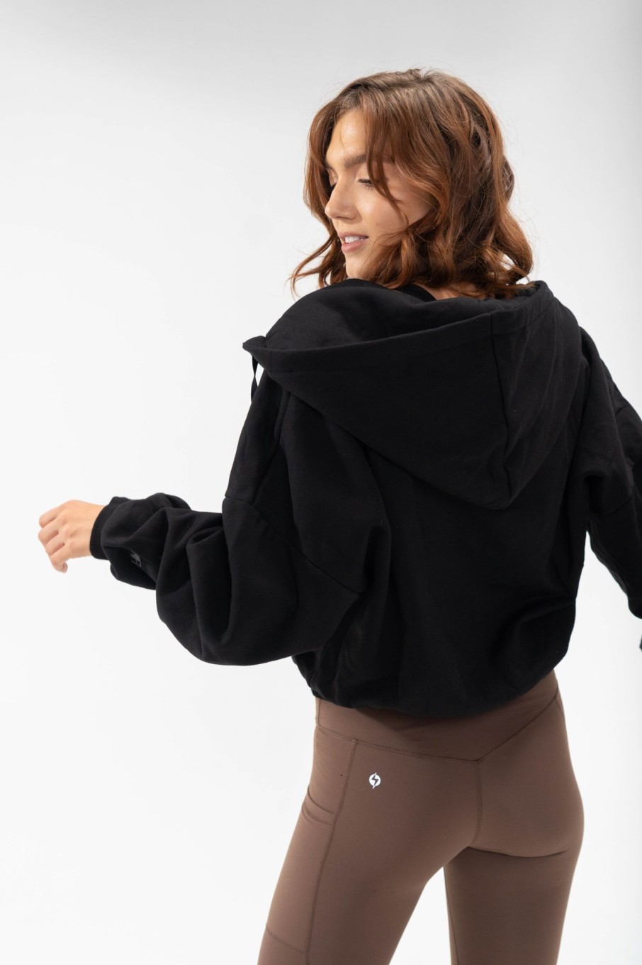 Tops POPFLEX | Zip Cloud Hoodie - Black