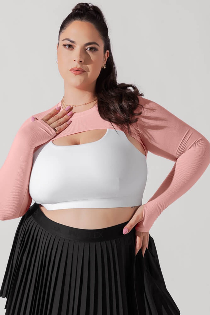 Tops POPFLEX | Releve Ribbed Shrug - Powder Pink