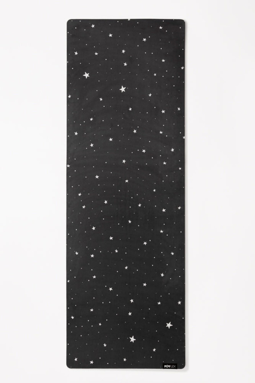 Workout POPFLEX | Vegan Suede Yoga Mat - Black Starry