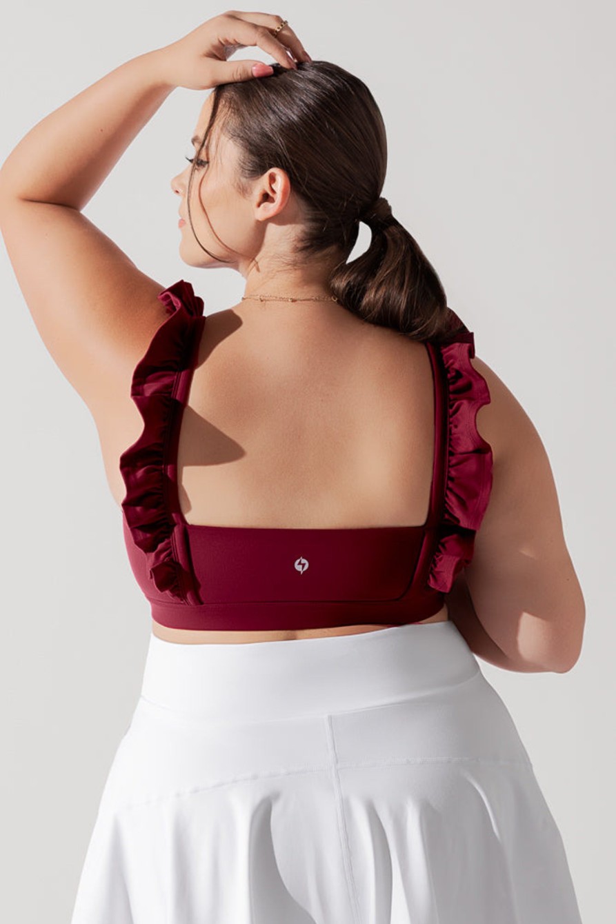 Tops POPFLEX | Romance Ruffle Bra - Crimson