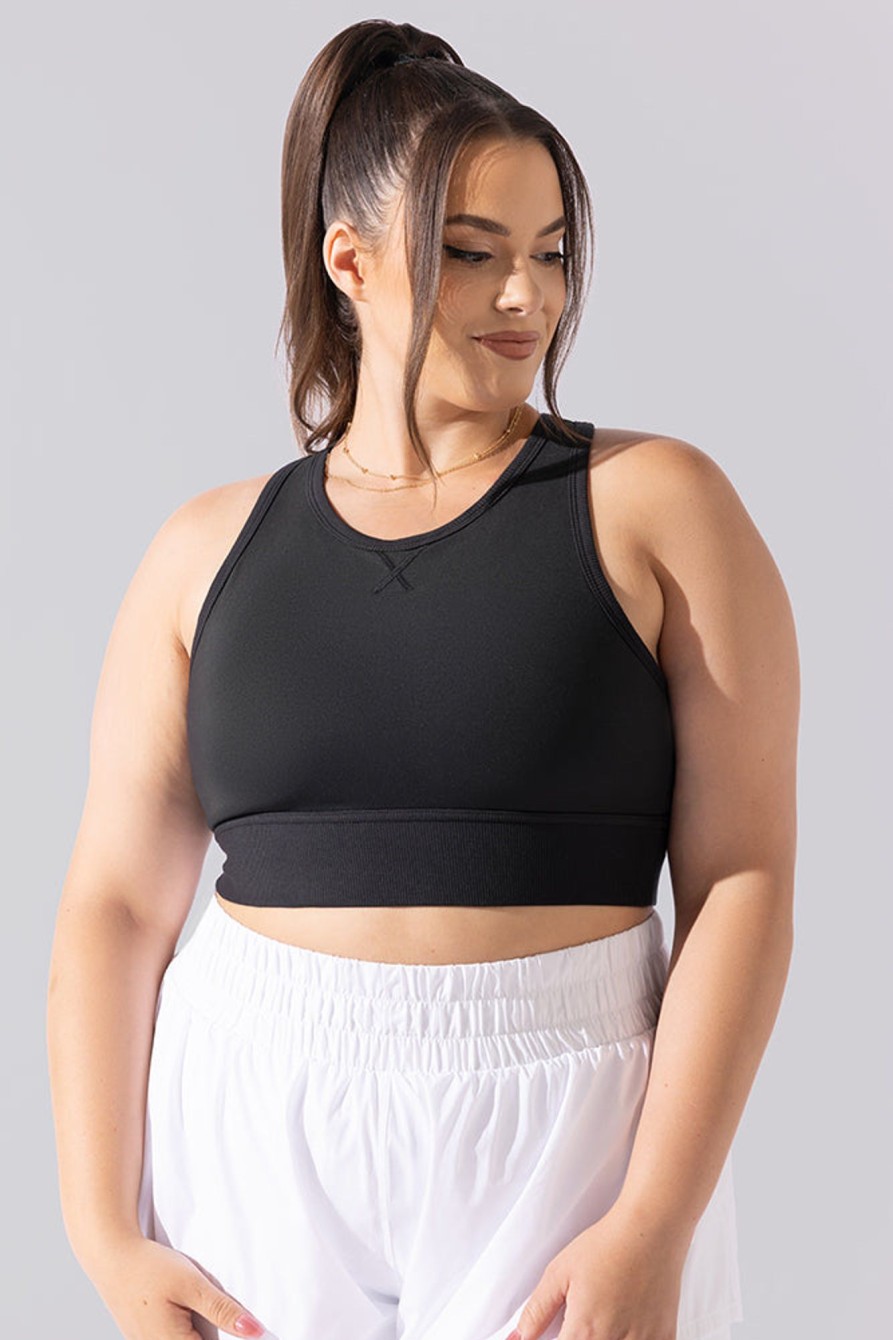 Tops POPFLEX | Sweat Sesh Crop Top - Black