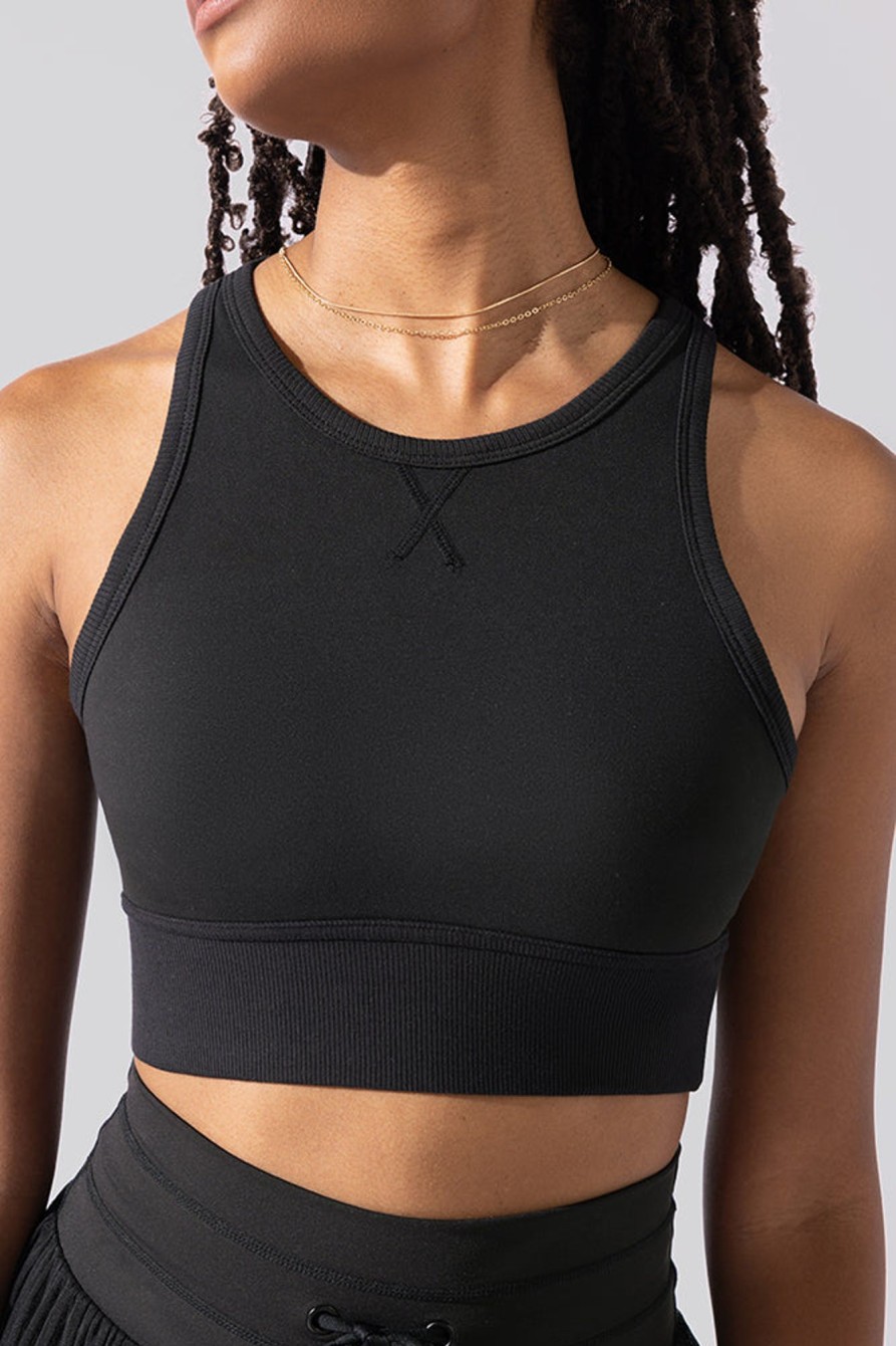 Tops POPFLEX | Sweat Sesh Crop Top - Black