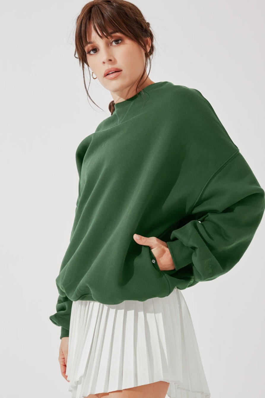 Tops POPFLEX | Cloud Crewneck Sweater - Fern Green