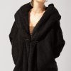 Tops POPFLEX | Faux Sherpa Cocoon Coat - Black