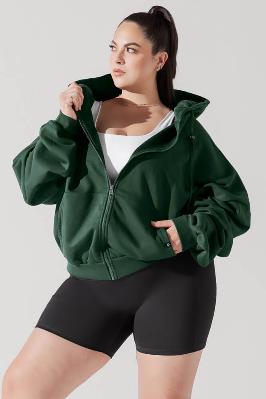 Tops POPFLEX | Zip Cloud Hoodie - Game Time Green