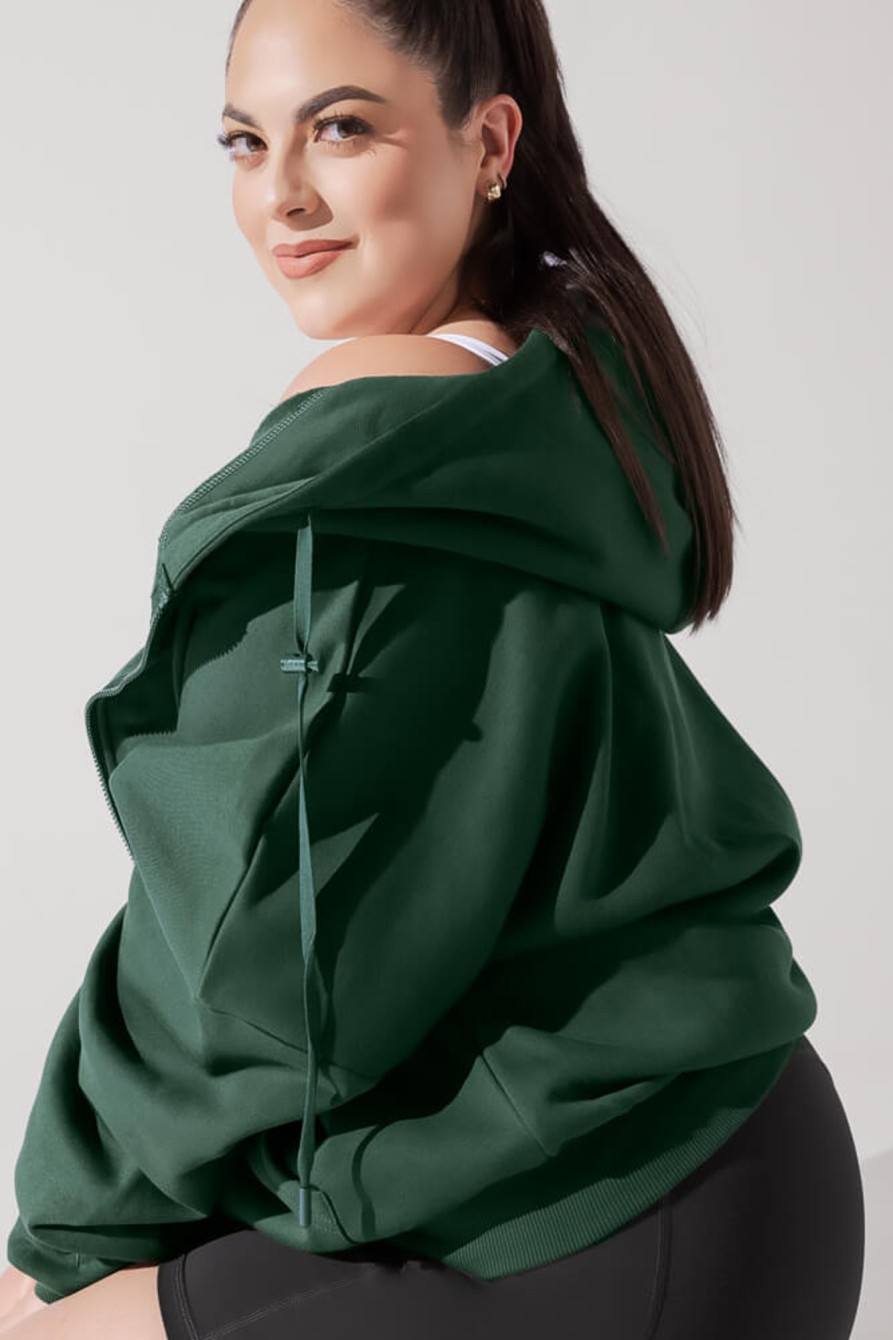 Tops POPFLEX | Zip Cloud Hoodie - Game Time Green