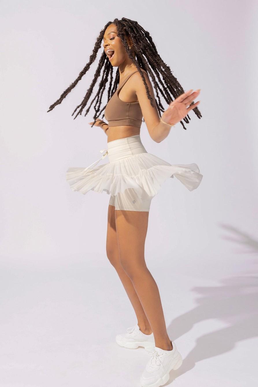 Bottoms POPFLEX | Pirouette Tiered Skort - Vanilla