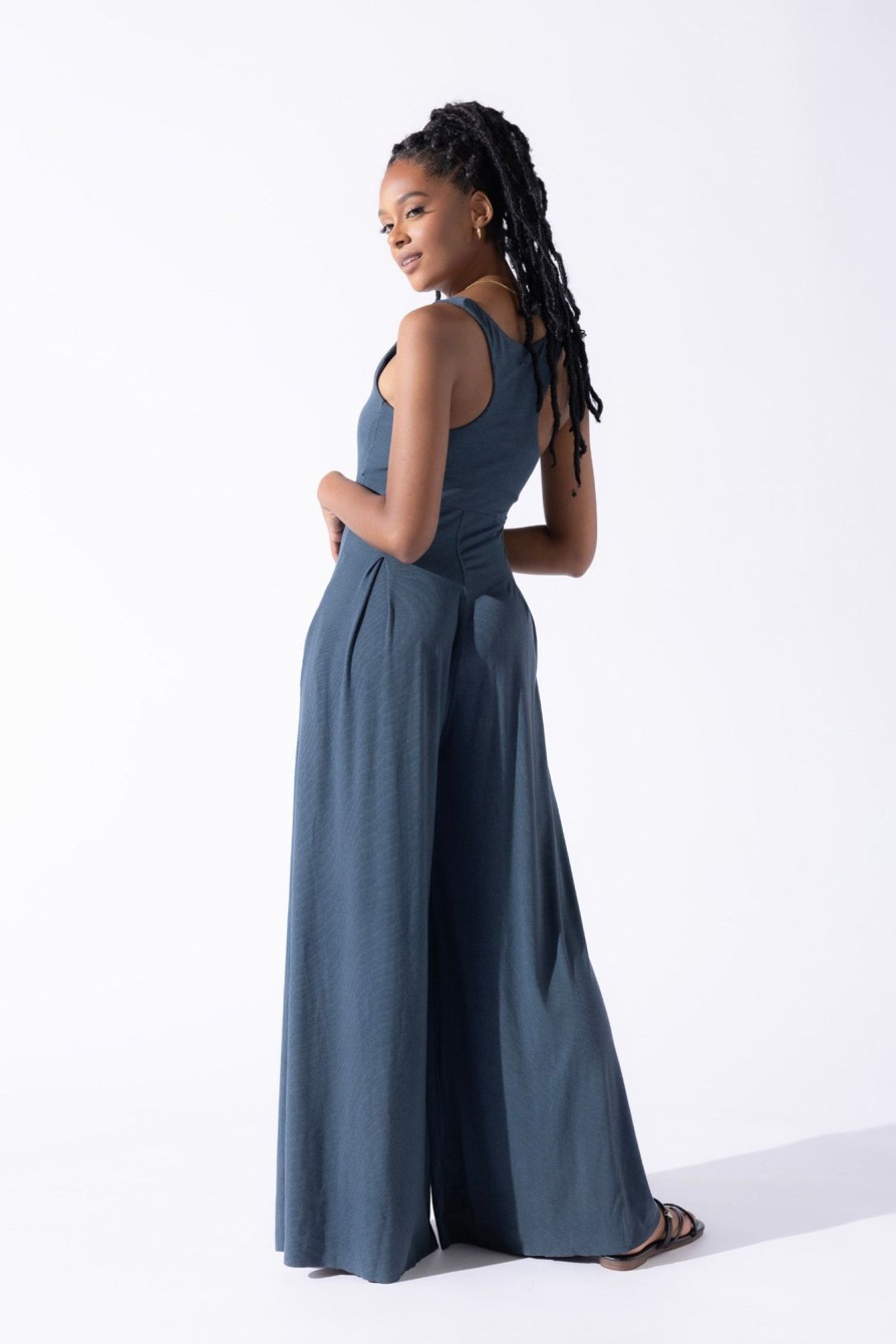 & More Clothing POPFLEX | Go With The Flow Jumpsuit - Stormy Weather