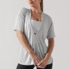 Tops POPFLEX | Daring Deep V Tee - Heather Grey