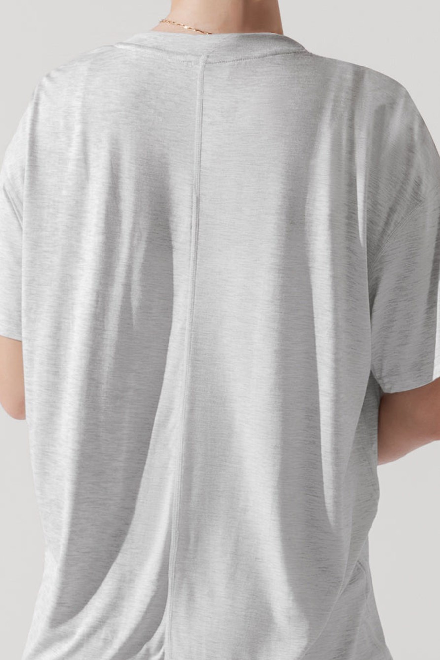 Tops POPFLEX | Daring Deep V Tee - Heather Grey