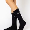 Accessories POPFLEX | Happy Cry Face Mid-Calf Gym Socks - Black