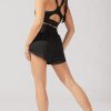 Bottoms POPFLEX | Cadence High Waist Mesh Run Short With Pockets - Black