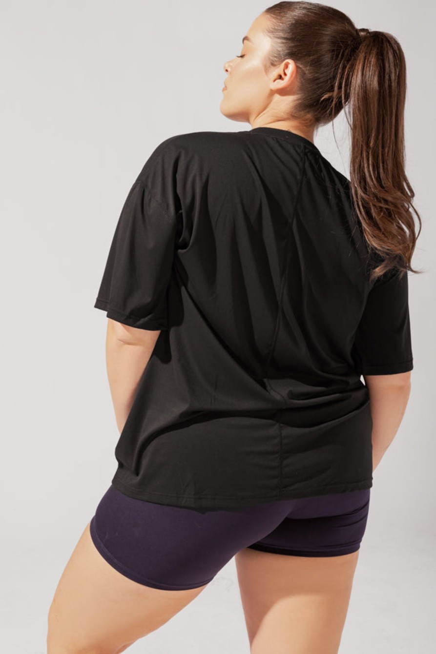 Tops POPFLEX | Daring Deep V Tee - Black