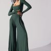 & More Clothing POPFLEX | Go With The Flow Long Sleeve Jumpsuit - Pine