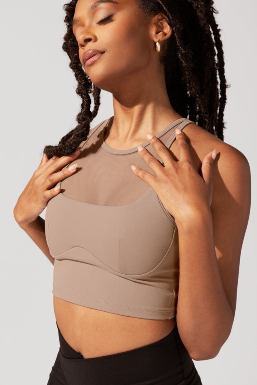 Tops POPFLEX | Celeste Mesh Crop Bralette - Leafless Tree