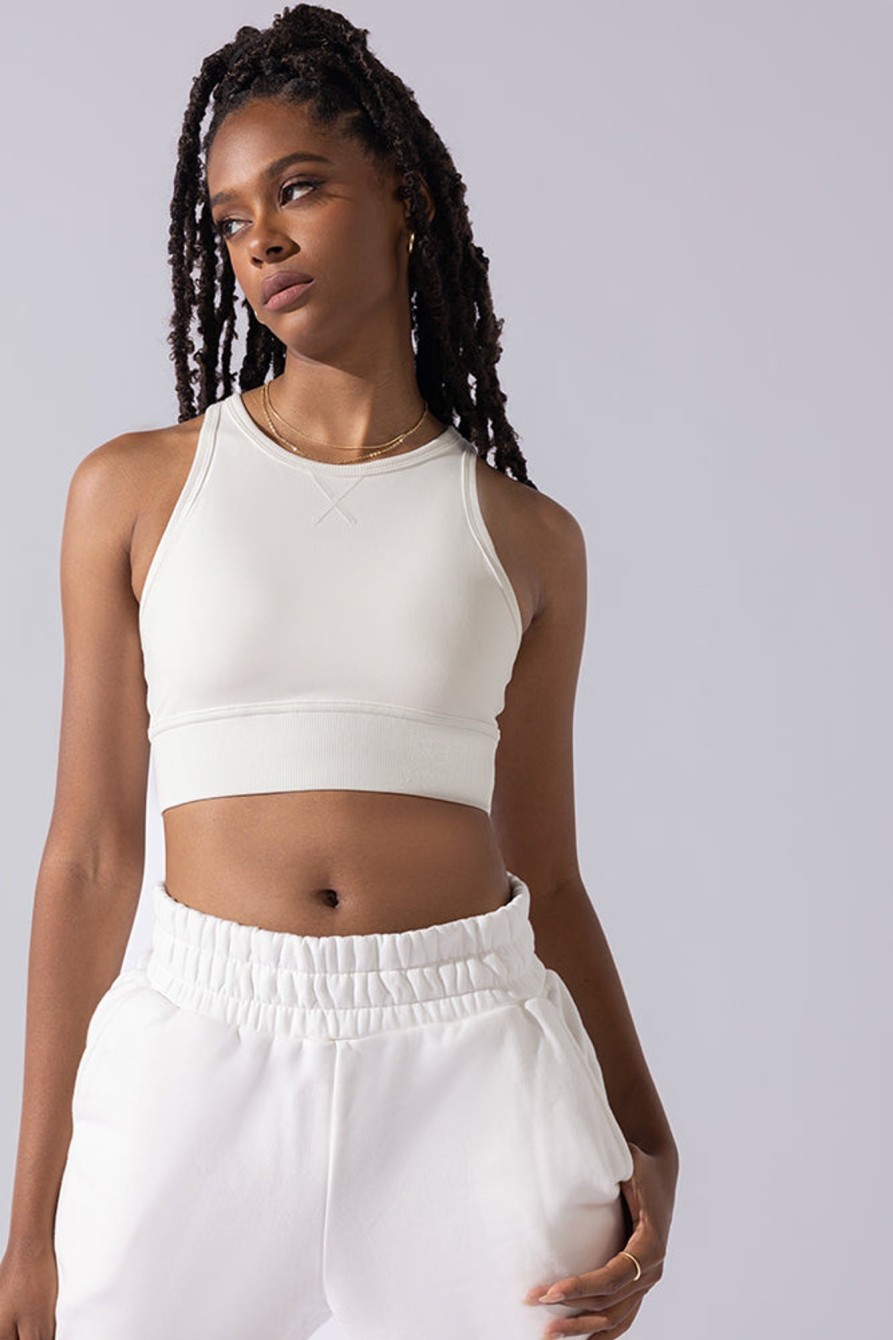 Tops POPFLEX | Sweat Sesh Crop Top - Cream