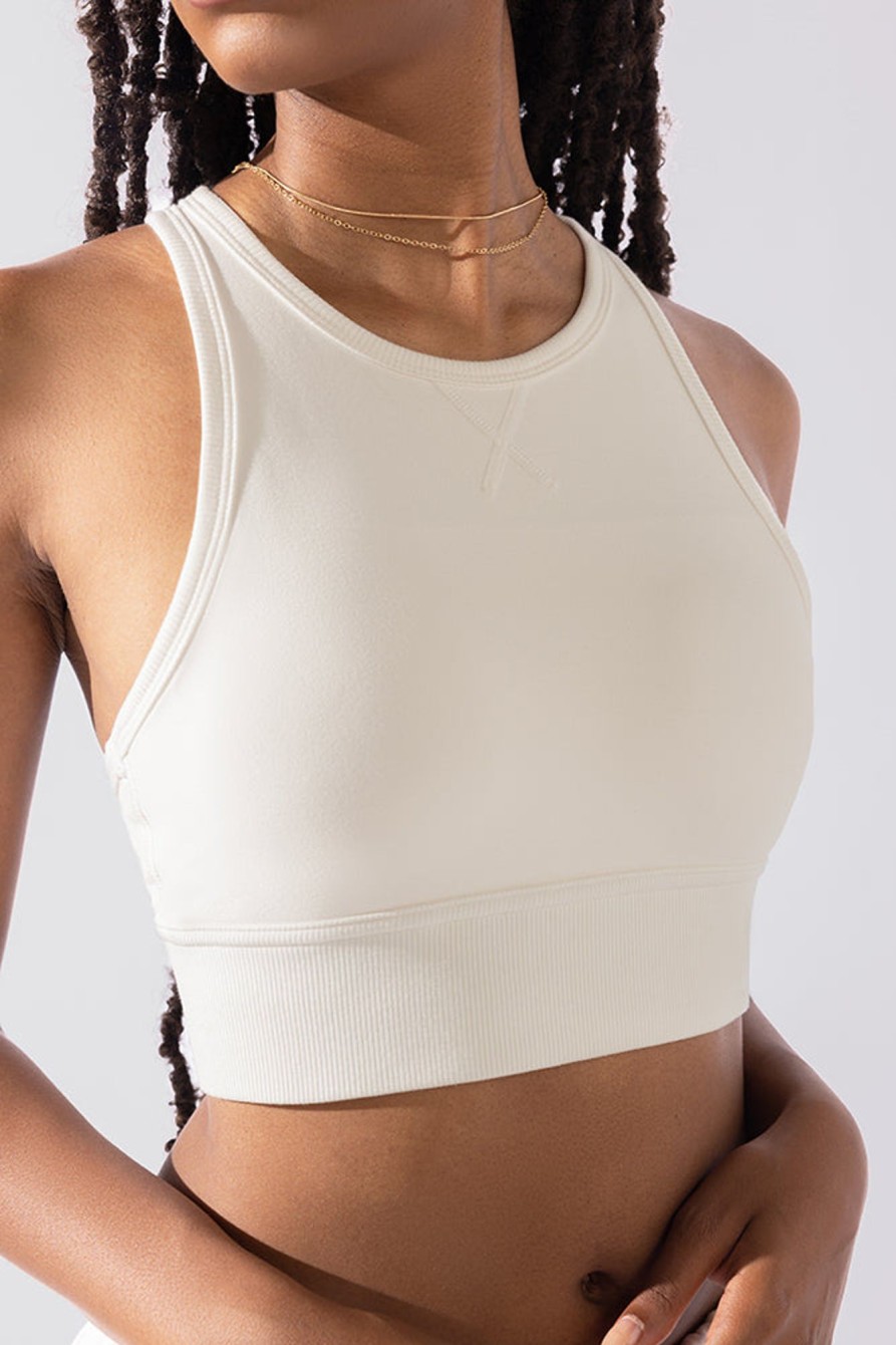 Tops POPFLEX | Sweat Sesh Crop Top - Cream