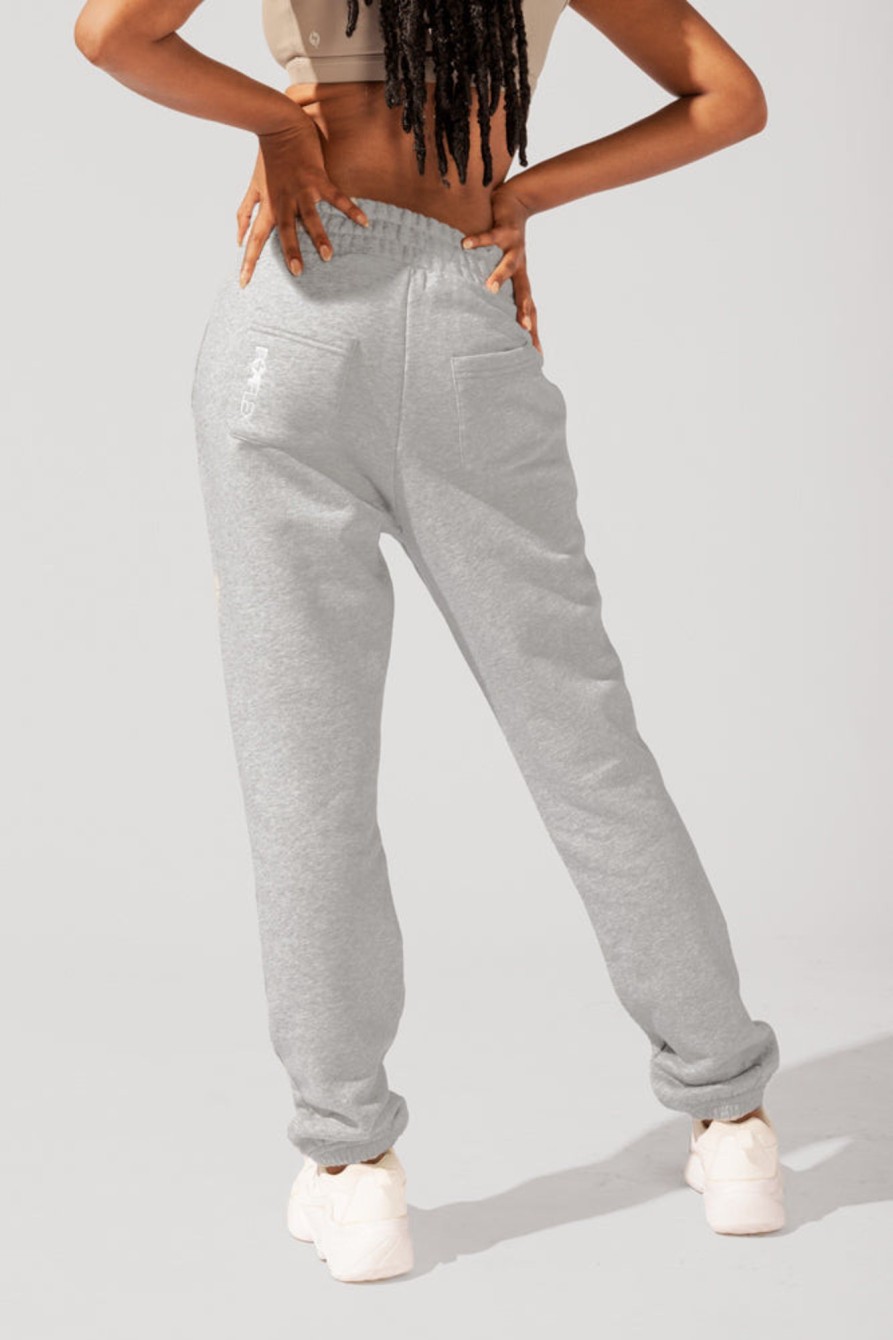 Bottoms POPFLEX | Cloud Rollover Oversized Sweatpant With Pockets For Women - Heather Grey M