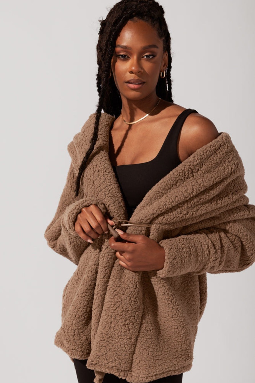 Tops POPFLEX | Faux Sherpa Cocoon Coat - Teddy Bear Brown