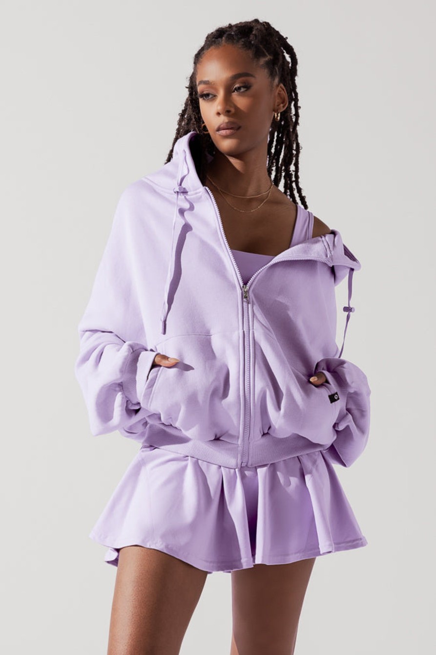 Tops POPFLEX | Zip Cloud Hoodie - Digital Lavender